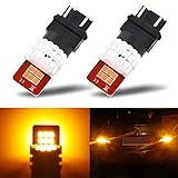 AUXITO Amber Yellow 3157 3156 LED Bulbs with High Bright 2835 Chips 3057 4057 4157 Lamps for Turn Signal Lights Blinker Lights(Pack of 2)