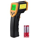 Laser Infrared Thermometer -50°C to 550°C(-58°F to 1022°F)  Non-Contact Digital Temperature Gun Adjustable Emissivity &MAX/MIN/ IR Thermometer for Industrial Kitchen Cooking Ovens.