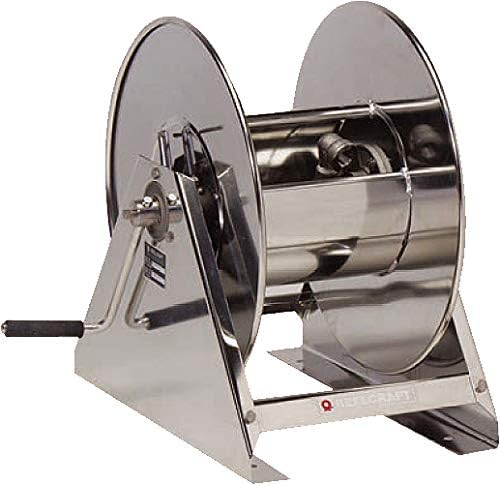 Reelcraft HS18000 M-S Hand Crank Stainless Steel Hose Reel, 200' Oil Hose Not Included