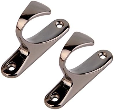 iModen 7×4cm Zinc Alloy Curtain Holdbacks,Tiebacks,Hanging Hooks with Screws Set of 2 (Black Nickle)