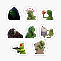 decals Kermit Meme Sticker Pack - Green Cartoon Frog Sticker