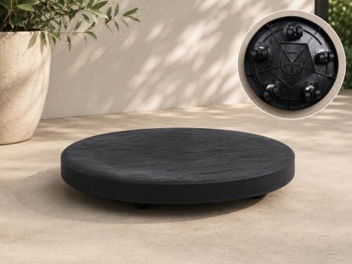 Ondis24 Pierre Plant Roller up to 150 kg, Flower Roller with Invisible Wheels, Furniture Roller, Pot Roller (Diameter 30 cm, Anthracite)
