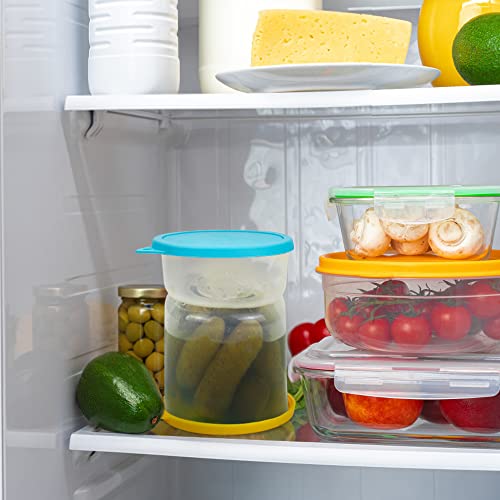 SOPHICO Pickle and Olives Jar Container with Strainer, Leakproof Juice