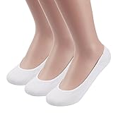 Mocofo Women's 3 Pairs Ultra Low Cut Hidden Flat Boat Line No Show Socks Non Slip