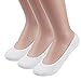 Mocofo Women's 3 Pairs Ultra Low Cut Hidden Flat Boat Line No Show Socks Non Slip