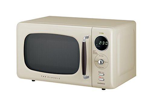 Daewoo KOR07R3ZEC 0.7 cu. ft 700W Retro Countertop Microwave Oven, Cream