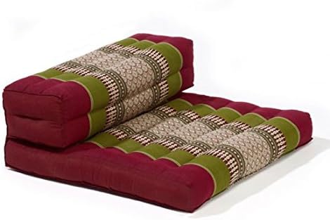 myZENhome Organic Kapok Filled Dhyana Meditation Cushion (Army Green/Red)
