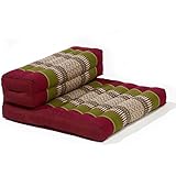 myZENhome Organic Kapok Filled Dhyana Meditation Cushion (Army Green/Red)