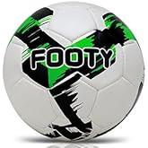 Brisko USA Footy Soccer Ball Size 4 - Hand Stitched, Leather Soccer Ball with Pump - Professional Youth Soccer Ball for Training