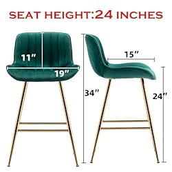 GBZB Velvet Barstools, Kitchen Bar Stools with