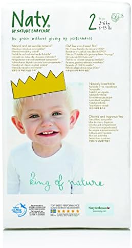 Naty by Nature Babycare Chlorine-Free Diapers, Size 2, 34 Count