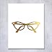Cat Eye Glasses Foil Decor Print Cateye Girly Geek Chic Nerd Girl Office Glam Metallic Desk Poster 5 inches x 7 inches