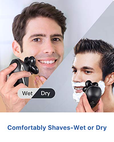 Electric Razor for Men, OriHea 5 in 1 Head and Face Electric Rotary Shaver Bald Men Shaver Beard Trimmer Grooming Kit IPX7-Waterproof, Faster-Charging LED Display USB Rechargeable