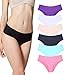 Misolin Underwear Women, Panties Hipster Seamless Invisible Bikini Half Back Coverage Lingerie-6 Pack Colors