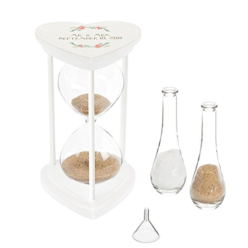 Sands of Time Hourglass Unity Sand Ceremony Candle Alternative (Personalized Floral Set) - Thumbnail 4