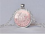 SCRIPTURE JEWELRY Encouragement Pendant Joshua 1:9 Bible Quote Jewelry