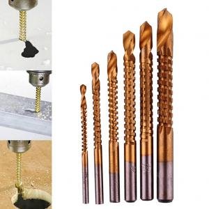 Generic 6 Pieces Manual Twist Drill Bits 3, 4, 5, 6, 6.5, 8mm Titanium Coated HSS High Speed Steel Drill Bit Set Tool Brocas