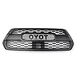 Areyourshop Front Bumper Hood Grille Grill Matte Black For 2016-2018 Toyota Tacoma TRD PRO PT228-35170