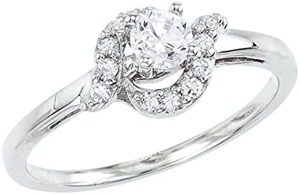 14K White Gold Classic Diamond QPID Engagement Ring (0.37 tcw)