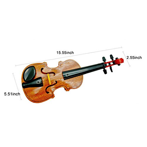 Yamix Wooden Toy Violin for Kids Mini Music Violin Wonderful Musical Instrument Toy for Kids with Bow - Dark Brown - Thumbnail 5