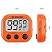 WECKEW Digital Kitchen Timer, Cooking Timer, Large Display, Strong Magnet Back, Loud Alarm, Timer Memory Recall Function, Count up Countdown Timer for Kids Baking Exercise Game (2 Pack Orange)