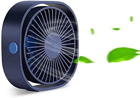 HOLOWELL Small USB Desk Fan - 3 Speed Portable Mini Quiet Personal Fan for Home,Office and Travel (Navy Blue)