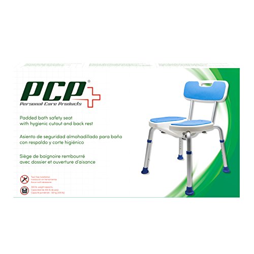 PCP Shower Safety Seat, Cutout for Easy Cleaning, NonSlip Bath Support