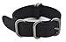 ArtStyle Watch Band with Colorful Nylon Material Strap and Heavy Duty Brushed Buckle (Black, 22mm)
