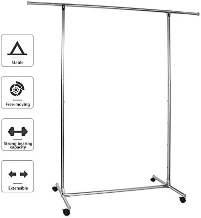 ATBAY Garment Rack Full-Metal Adjustable Rolling Clothes Rack with wheels
