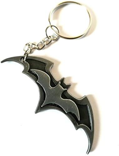 MooNLeo Batman Symbol Keychain - DC comics accessory for your home, auto, or boat keys (Gun Metal, alloy)