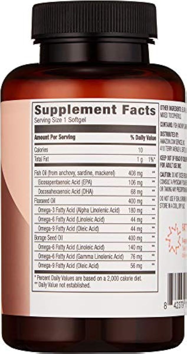 Amazon Brand Revly Omega 369 Complex Fish Flaxseed & Borage Oil 60