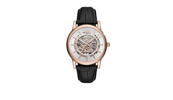 Emporio Armani Men's Dress Stainless Steel Japanese-Automatic Watch with  Leather Calfskin Strap, Black, 21.5 (Model: AR60007) : Amazon.com.au:  Clothing, Shoes \u0026 Accessories