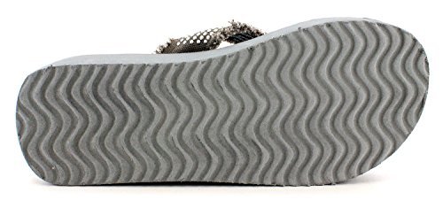 Bobee Women's 2" Platform Beach Thong Sandal Thick Strap Flip Flop Grey 9