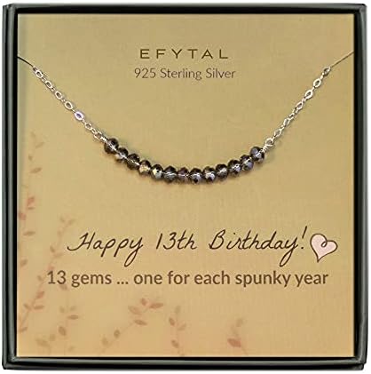 Efytal 13th Birthday Gifts For Girls Sterling Silver Necklace 13 Beads For 13 Year Old Girl Bat Mitzvah Gift New Teen Buy Online At Best Price In Uae Amazon Ae