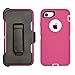 iPhone 7 / iPhone 8 Cover | 2-in-1 Screen Protector & Holster Case | Full Body Military Grade Edge-to-Edge Protection with carrying belt clip | Drop Proof Shockproof Dustproof | Pink / White