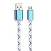 Mchoice LED Light Micro USB Charger Cable Charging Cord for Samsung Galaxy s7 Edge (Blue)