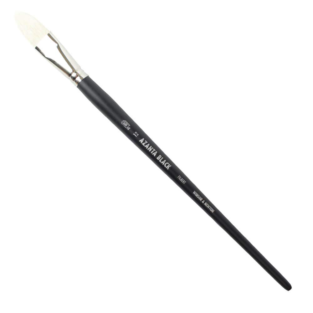 Winsor & Newton Azanta Black Brush for Oil and Acrylic Painting, Wood, Transparent, Filbert - 17mm Nr. 10