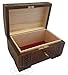 Polish Handmade Wooden Brass Clad Chest Jewelry Keepsake Box w/ Lock and Key