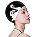 Hutigertech Swim Cap for Women Long Hair Curly Hair Solid Silicone Waterproof Bathing Swan Swimming Caps