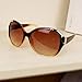 Xinhuaya Women's Oversized Metal Rivet Eyeglasses Round Sunglasses Brown