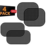 ALAVIT Premium Car Window Shade, 4 Pack Cling Sunshades to Fit All The Vehicles, Upgrade 80GSM Baby Side Window Car Sun Shades Protector - for Your Children and Pets from UV Rays and Sunlight