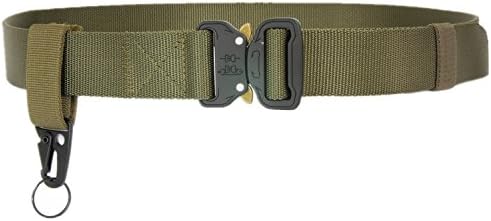 SWEETFUN 1.5" Cobra Buckled Tactical Belt with Nylon Velcro Key Holder Kit Army Green