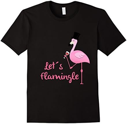 Mens Let's Flamingle Funny Tee Medium Black