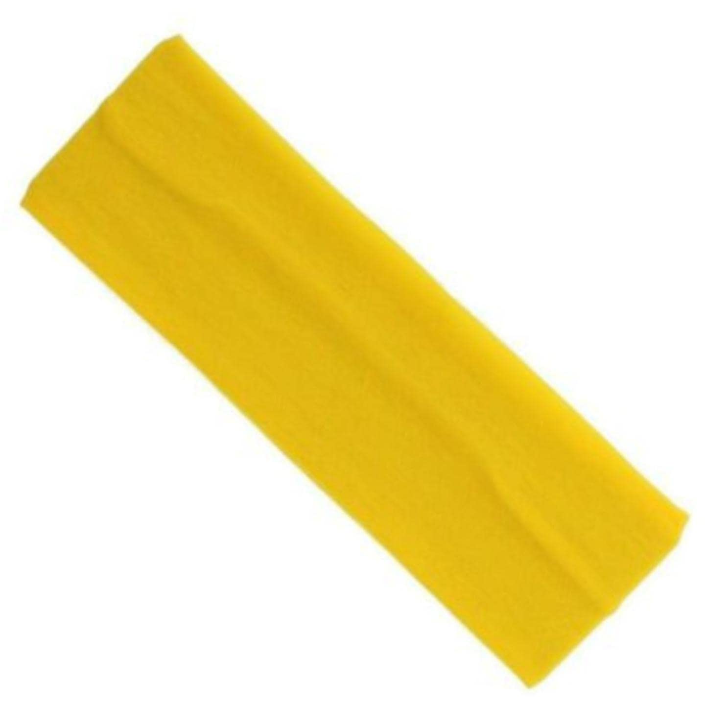 Topkids Accessories Yoga Headband Head Band Kylie Hairband Hair Band Hair Bandeau Stretchy Elastic Gym Sports Fabric For Women, Men and Boys, Girls (7cm / 2.7", Yellow)