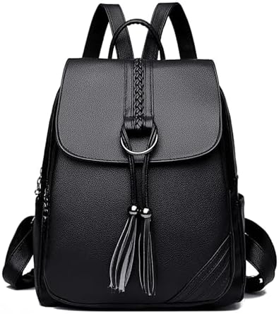 6601 Leather Backpack Purse Fashion Tassel Shoulder Bags Designer Large Amazon.com: Uromee Travel Backpack Purse for Women Vegan  main image 2