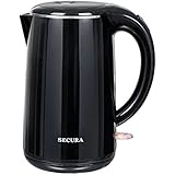Secura The Original 1.8Qt Stainless Steel Double Wall Electric Tea Kettle with Auto Shut-Off &amp; Boil Dry Protection Water Boiler (BPA-Free/FDA Certified/ETL Approved)