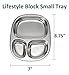 Lifestyle Block Stainless Steel Divided Plate Tray 3 Compartment Kid’s Plate – Small Divided Serving Kid Plate Snack Treat