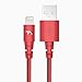 Tech Armor Apple MFi Certified Lightning Cable to USB A - 6FT Red - Tough-Braided Extra-Strong Jacket - Sync/Charge iPhone & iPad