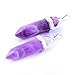 Amethyst 15pcs Natural Stone Gemstone Bullet Shape Hexagonal Healing Pointed Chakra Beads Crystal Quartz Stone Pendants for Necklace Jewelry Making (Amethyst)