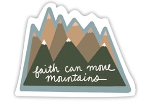 LDS BOOKSTORE Faith Can Move Mountains Vinyl Waterproof LDS Sticker for Laptop or Water Bottle